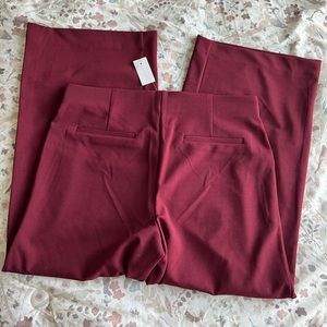 NWT Loft Flare Crop Pants Crimson color